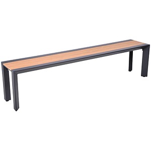 Garden Pleasure Sitzbank SILEA 305474 anthrazit, holz-optik natur Metall 180,0 cm von Garden Pleasure