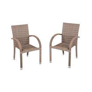 Garden Pleasure Gartenstühle mit Armlehnen MODESTO sand, Metall, 2 St. Garden Pleasure Gartenstühle mit Armlehnen MODESTO sand, Metall, 2 St. von Garden Pleasure