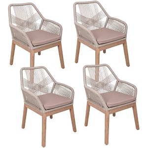 Garden Pleasure Gartenstühle mit Armlehnen POMONA beige, Holz, 4 St. Garden Pleasure Gartenstühle mit Armlehnen POMONA beige, Holz, 4 St. von Garden Pleasure