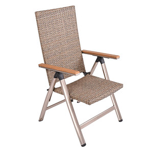Garden Pleasure Gartenstuhl mit Armlehnen FLORENCE grau, champagner, Metall, 1 St. von Garden Pleasure