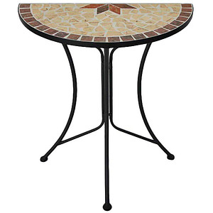 Garden Pleasure Gartentisch AMARILLO braun, ocker, beige halbrund 30,0 x 60,0 x 70,0 cm von Garden Pleasure
