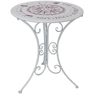 Garden Pleasure Gartentisch BAYO weiß rund 60,0 x 60,0 x 70,0 cm von Garden Pleasure