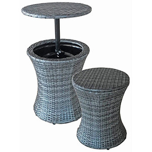 Garden Pleasure Gartentisch Mumbai dunkelgrau rund 45,0 x 45,0 x 55,0 - 85,0 cm von Garden Pleasure