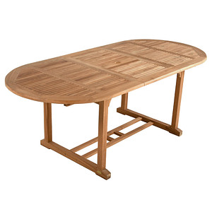 Garden Pleasure Gartentisch SOLO braun oval 95,0 x 160,0 / 210,0 x 75,0 cm von Garden Pleasure
