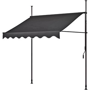 Garden Pleasure Klemmmarkise anthrazit 200,0 x 230,0 - 300,0 cm von Garden Pleasure