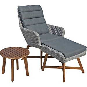 Garden Pleasure Loungesessel Calvia grau, braun Kunststoff, Metall, 6-teilig von Garden Pleasure