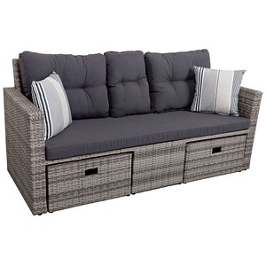 Garden Pleasure Loungesofa Valetta, hellgrau Kunststoff, Metall, 7-teilig von Garden Pleasure