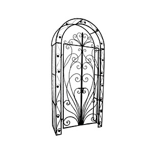 Garden Pleasure Rankbogen mit Tor BAGANA Metall braun Bogen 108,0 x 229,0 cm von Garden Pleasure