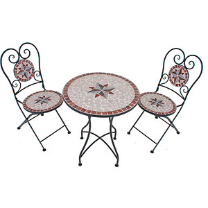 Garden Pleasure Sitzgruppe AMARILLO, braun Keramik, Metall, 3-teilig Garden Pleasure Sitzgruppe AMARILLO, braun Keramik, Metall, 3-teilig von Garden Pleasure