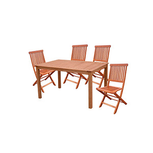 Garden Pleasure Sitzgruppe ANGWIN/PITTSBURGH, natur Holz, 5-teilig von Garden Pleasure