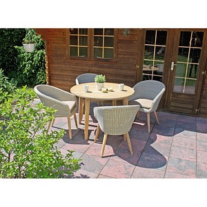 Garden Pleasure Sitzgruppe Arvada taupe, braun Kunststoff, Holz, 9-teilig von Garden Pleasure