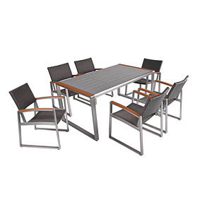 Garden Pleasure Sitzgruppe AVA, silber Kunststoff, Metall, 7-teilig Garden Pleasure Sitzgruppe AVA, silber Kunststoff, Metall, 7-teilig von Garden Pleasure