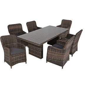 Garden Pleasure Sitzgruppe BORDEAUX, braun Kunststoff, Metall, 7-teilig Garden Pleasure Sitzgruppe BORDEAUX, braun Kunststoff, Metall, 7-teilig von Garden Pleasure