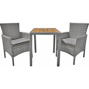 Garden Pleasure Sitzgruppe DAKOTA grau, schwarz Kunststoff, Metall, 5-teilig von Garden Pleasure