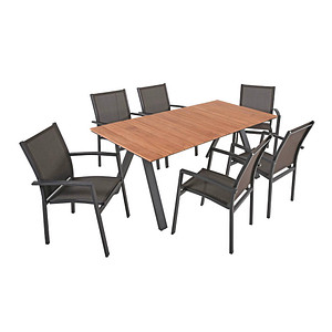 Garden Pleasure Sitzgruppe DAVINA, anthrazit Kunststoff, Metall, 7-teilig Garden Pleasure Sitzgruppe DAVINA, anthrazit Kunststoff, Metall, 7-teilig von Garden Pleasure