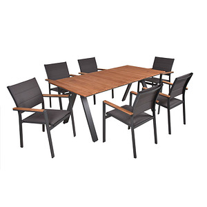 Garden Pleasure Sitzgruppe DAVINA, anthrazit Kunststoff, Metall, 7-teilig Garden Pleasure Sitzgruppe DAVINA, anthrazit Kunststoff, Metall, 7-teilig von Garden Pleasure