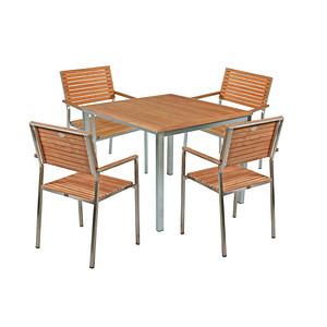 Garden Pleasure Sitzgruppe DENVER, silber Holz, Metall, 5-teilig Garden Pleasure Sitzgruppe DENVER, silber Holz, Metall, 5-teilig von Garden Pleasure