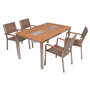 Garden Pleasure Sitzgruppe FLORENCE, silber Kunststoff, Metall, 5-teilig Garden Pleasure Sitzgruppe FLORENCE, silber Kunststoff, Metall, 5-teilig von Garden Pleasure