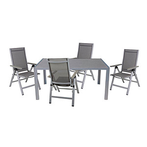 Garden Pleasure Sitzgruppe Grace, grau Kunststoff, Metall, 5-teilig von Garden Pleasure