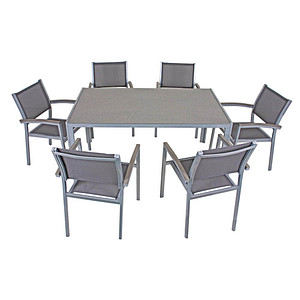 Garden Pleasure Sitzgruppe Grace, grau Kunststoff, Metall, 7-teilig von Garden Pleasure