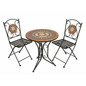 Garden Pleasure Sitzgruppe PULAR, schwarz Keramik, Metall, 3-teilig Garden Pleasure Sitzgruppe PULAR, schwarz Keramik, Metall, 3-teilig von Garden Pleasure