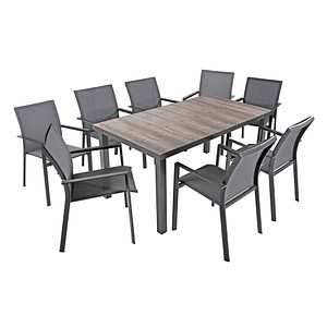 Garden Pleasure Sitzgruppe Rana, grau Kunststoff, Metall, 9-teilig von Garden Pleasure