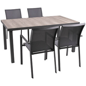 Garden Pleasure Sitzgruppe RANA grau, anthrazit Kunststoff, Metall, 5-teilig von Garden Pleasure
