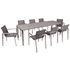 Garden Pleasure Sitzgruppe Sienna, silber Kunststoff, Metall, 9-teilig von Garden Pleasure