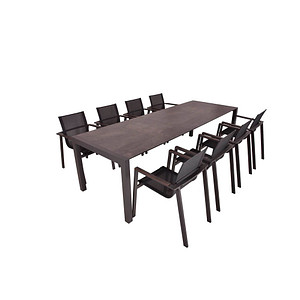 Garden Pleasure Sitzgruppe SOPHIA, pfefferschwarz Kunststoff, Metall, 9-teilig von Garden Pleasure