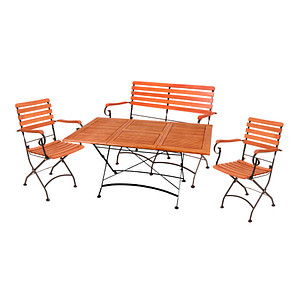 Garden Pleasure Sitzgruppe WIEN, schwarz Holz, Metall, 4-teilig von Garden Pleasure