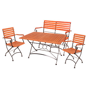 Garden Pleasure Sitzgruppe WIEN, schwarz Holz, Metall, 4-teilig von Garden Pleasure