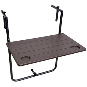 Garden Pleasure TABORA Balkonhängetisch Kunststoff braun 60,0 x 60,0 x 73,0 - 83,5 cm Garden Pleasure TABORA Balkonhängetisch Kunststoff braun 60,0 x 60,0 x 73,0 - 83,5 cm von Garden Pleasure