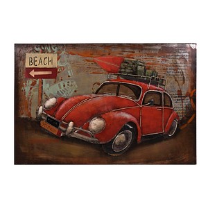 Garden Pleasure Wandbild 3D Auto, Metall von Garden Pleasure