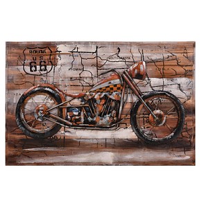 Garden Pleasure Wandbild 3D Motorrad braun, Metall von Garden Pleasure