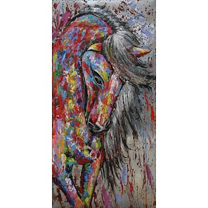 Garden Pleasure Wandbild 3D Pferd, Metall von Garden Pleasure