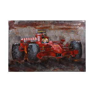 Garden Pleasure Wandbild 3D Rennwagen, Metall von Garden Pleasure