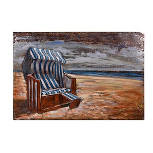 Garden Pleasure Wandbild 3D Strandkorb, Metall von Garden Pleasure