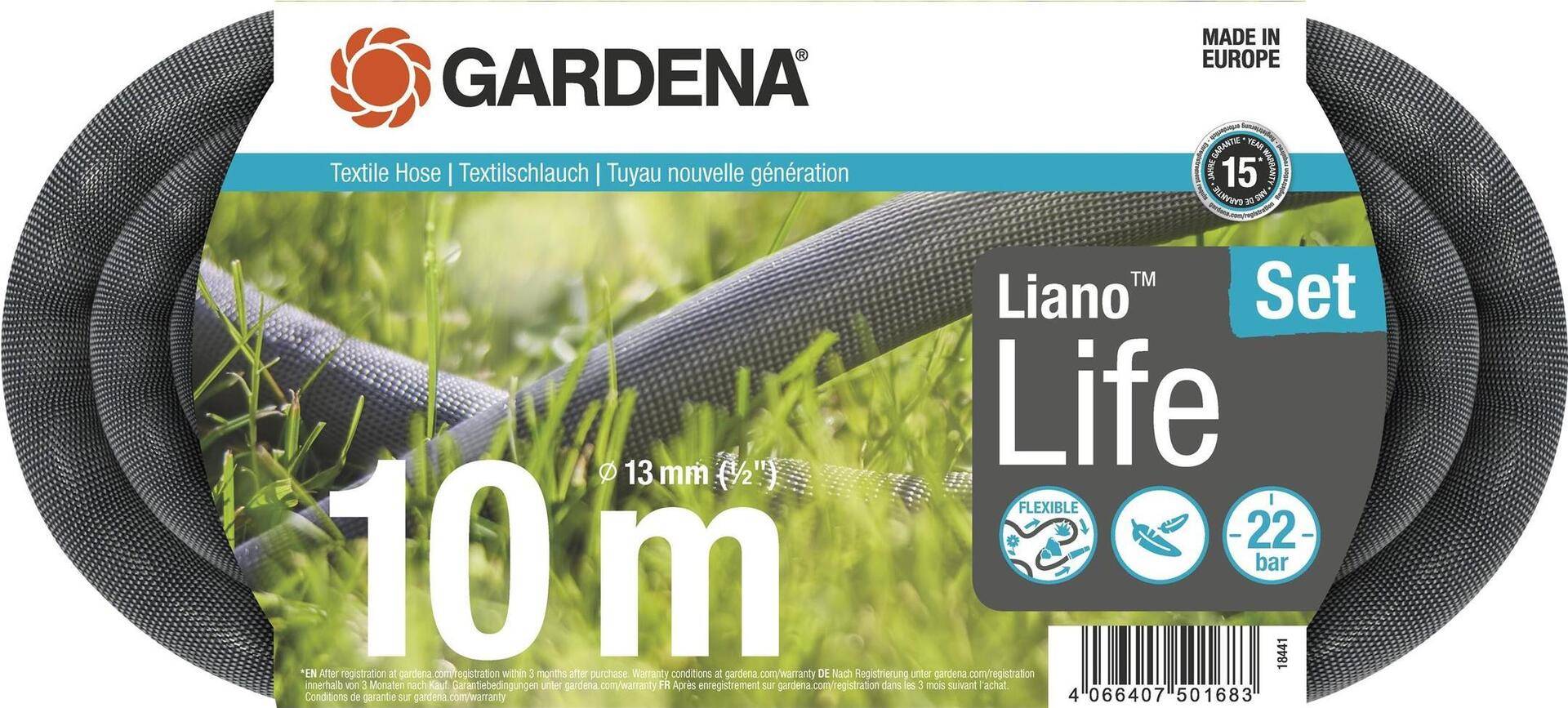 Gardena Liano Life - Schlauch - mit Wasserstopp - 10 m (18441-20) von Gardena