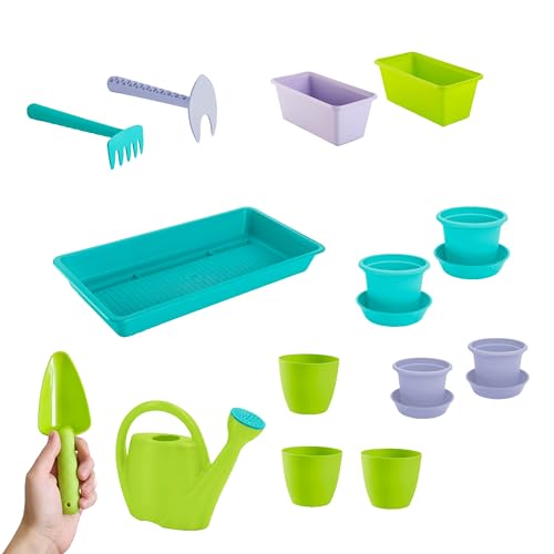 GARDENICO | Gartenwerkzeug-Set für Kinder, 24-teilig | Gartenwerkzeug-Set, Blumentöpfe und Gartengeräte | Garten für Kinder ab 3 Jahren | GARDENICO | Gartenwerkzeug-Set für Kinder, 24-teilig | Gartenwerkzeug-Set, Blumentöpfe und Gartengeräte | Garten für Kinder ab 3 Jahren | von Gardenico