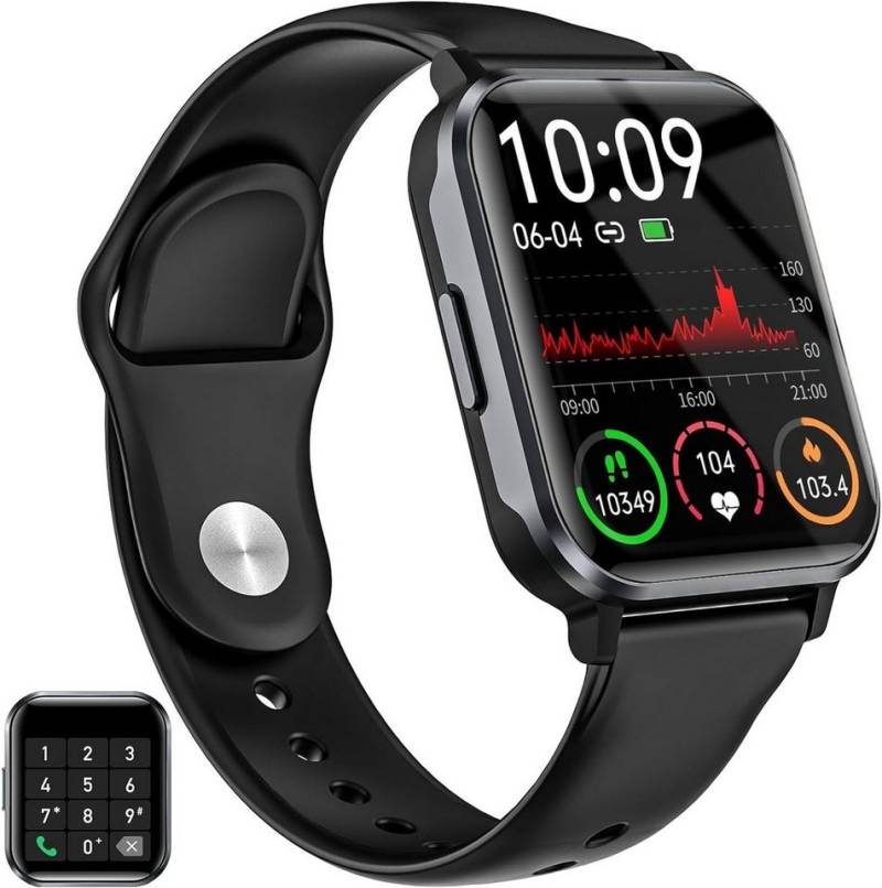 Gardien Smartwatch (1.83 Zoll, Andriod iOS), mit Telefonfunktionr Fitnessuhr 100+ Sportmodi Pulsuhr SpO2-Monitor von Gardien