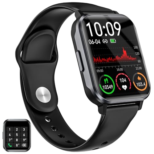 Gardien Smartwatch Damen Herren mit Telefonfunktion, 1.83’’ Fitness Armbanduhr Fitnessuhr Smart Watch Uhr mit 100+ Sportmodi Pulsuhr SpO2-Monitor Schlafmonitor Schrittzähler Stoppuhr für iOS Android von Gardien