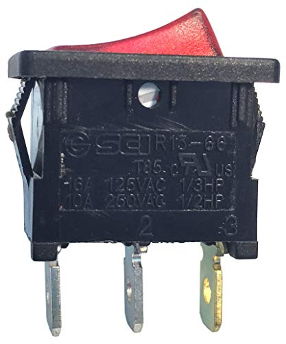Gardner Bender GSW-48 Elektrischer Mini-Wippschalter, SPST, ON-OFF, 13A/125V AC, Flachstecker, rot beleuchtet Gardner Bender GSW-48 Elektrischer Mini-Wippschalter, SPST, ON-OFF, 13A/125V AC, Flachstecker, rot beleuchtet von Gardner Bender