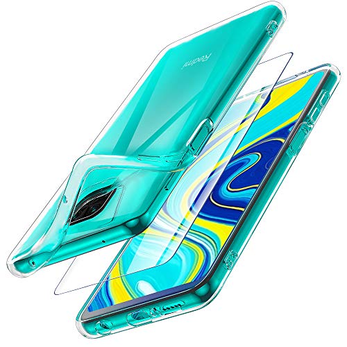 Garegce Hülle für Redmi Note 9s/pro Ultra-Dünn Transparent,[2 × Displayschutzfolie] Stoßfest Durchsichtige HandyHülle Redmi Note 9s/pro TPU SchutzHülle,weich Silikon Kratzfest case Klar Bumper von Garegce