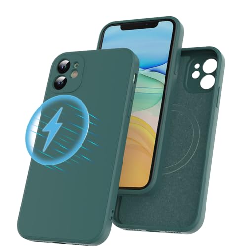 Garegce Magnetisch Hülle für iPhone 11, kompatibel mit MagSafe, Stoßfest Kratzfest Ultradünn Slim Silikon TPU Case Kameraschutz Kratzfeste Schutzhülle Handyhülle für iPhone 11-6,1 Zoll, Dunkelgrün Garegce Magnetisch Hülle für iPhone 11, kompatibel mit MagSafe, Stoßfest Kratzfest Ultradünn Slim Silikon TPU Case Kameraschutz Kratzfeste Schutzhülle Handyhülle für iPhone 11-6,1 Zoll, Dunkelgrün von Garegce