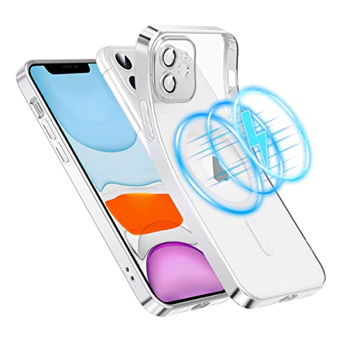 Garegce Magnetisch Hülle für iPhone 11 Kompatibel mit MagSafe, Stoßfest Handyhülle, Kameraschutz, Weiches TPU-Silikon, Schutzhülle Kratzfeste Transparent Rückseite -6,1 Zoll- Silber Garegce Magnetisch Hülle für iPhone 11 Kompatibel mit MagSafe, Stoßfest Handyhülle, Kameraschutz, Weiches TPU-Silikon, Schutzhülle Kratzfeste Transparent Rückseite -6,1 Zoll- Silber von Garegce