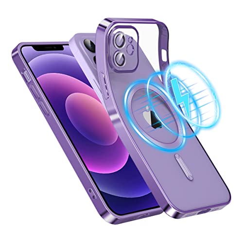Garegce Magnetisch Hülle für iPhone 12 Kompatibel mit MagSafe, Stoßfest Handyhülle, Kameraschutz, Weiches TPU-Silikon, Schutzhülle Kratzfeste Transparent Rückseite -6,1 Zoll- Dunkelviolett Garegce Magnetisch Hülle für iPhone 12 Kompatibel mit MagSafe, Stoßfest Handyhülle, Kameraschutz, Weiches TPU-Silikon, Schutzhülle Kratzfeste Transparent Rückseite -6,1 Zoll- Dunkelviolett von Garegce