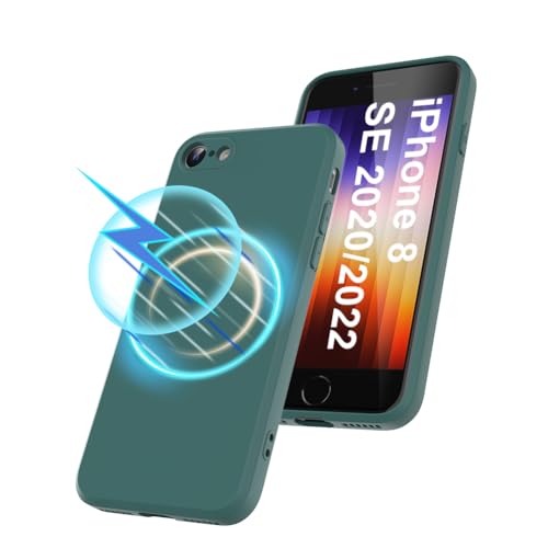 Garegce Magnetische Schutzhülle für iPhone 8/SE 2020/SE 2022, kompatibel mit MagSafe, Flüssigsilikonhülle, stoßfest, integrierte Magnete, ultradünn, kratzfest, 4,7 Zoll, Grün Garegce Magnetische Schutzhülle für iPhone 8/SE 2020/SE 2022, kompatibel mit MagSafe, Flüssigsilikonhülle, stoßfest, integrierte Magnete, ultradünn, kratzfest, 4,7 Zoll, Grün von Garegce