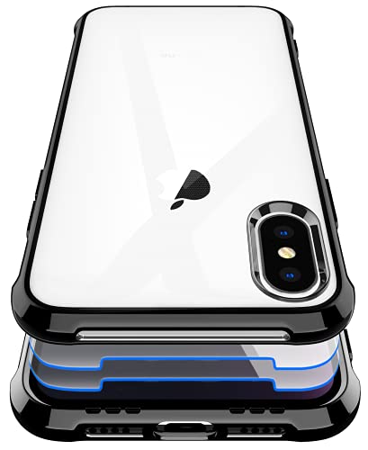 Garegce Schutzhülle für iPhone XS Max, iPhone XS Max, transparente Schutzhülle + 2 Stück Displayschutzfolie aus weichem TPU-Silikon XS Max Schutzhülle, stoßfest, Bumper für iPhone XS Max, 6,5 Zoll – von Garegce