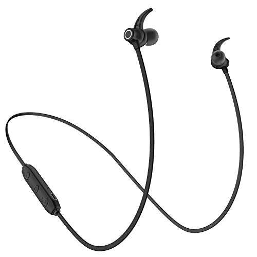 Garegce Sport-Kopfhörer on-Ear,Magnetisch,Stereo,HiFi V5.0,CVC 6.0 Mikrofon,Anti-Schweiß,kompatibel mit iPhone und Android - Schwarz von Garegce