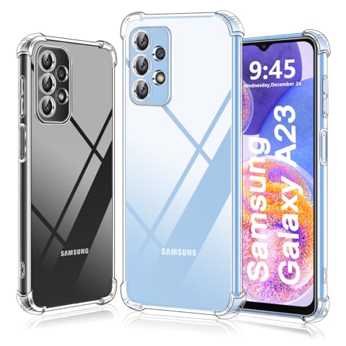 Garegce für Samsung Galaxy A23 4G/5G Hülle, Handyhülle Samsung A23 Durchsichtig Stoßfest Silikon Bumper Case Weiche TPU Kratzfest Schutzhülle - 6,6 Zoll - Transparent von Garegce